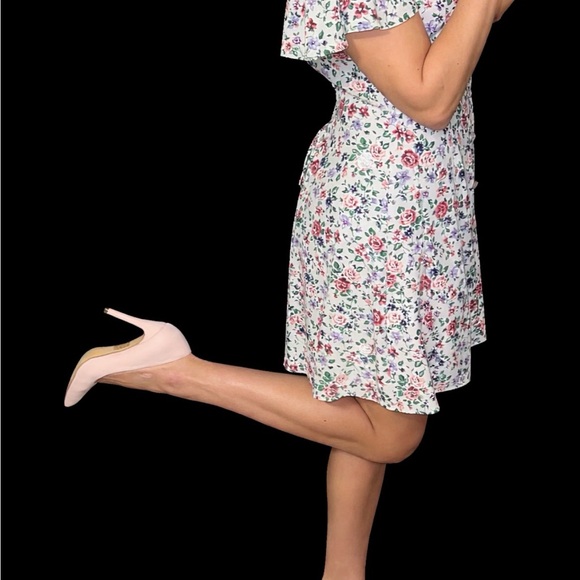 Vintage 90s All That Jazz Floral Lace-Up Back Dress/Cottagecore/Size M - Picture 14 of 14